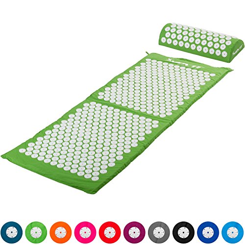MOVIT XXL Akupressur-Set »ZHIYA« inkl. Akupressurmatte (130x50x2,5cm) & Kissen (44x17x8,5cm), TÜV SÜD schadstoffgeprüft, Bezug 100% Baumwolle mit 16.104 ABS Dornen, 10 Farben, Massagematte