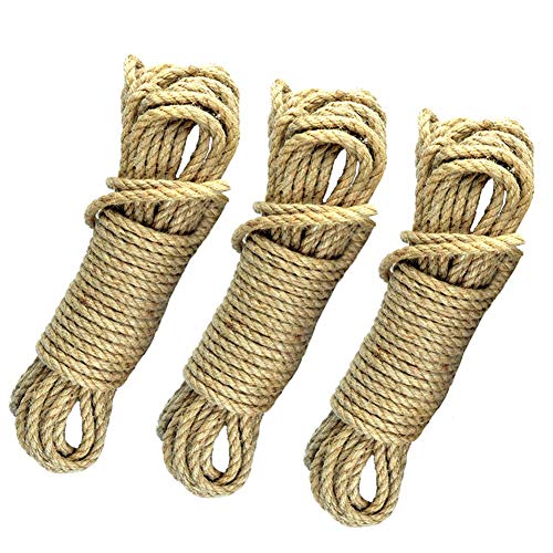 S SIENOC Hanfseil JUTESEIL ø 6mm-30mm Hanfschnur Seile Naturfasern Tauwerk Hanf Jute Tau Seil DIY Garten Kordel (6mm - 10m)