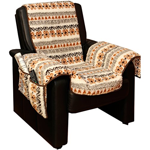 Sesselschoner Lammflor Sesselauflage Sesselbezug Sessel-Überwurf Landhaus bunt