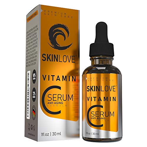 30% VITAMIN C SERUM MIT HYALURON | VITAMIN E | JOJOBAÖL | HOCHDOSIERT | ANTI-AGING | ANTI-FALTEN-GESICHTSSERUM | NATÜRLICHE INHALTSSTOFFE | PARABENFREI | VEGAN | MADE IN GERMANY | SKINLOVE