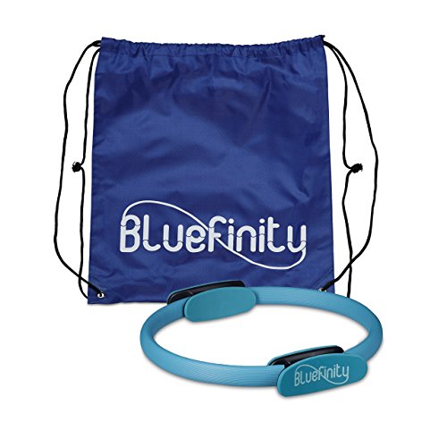 Bluefinity Pilates Ring, Doppelgriff, Gepolstert, D: 39 cm, Fiberglas, Schaumstoff, Yoga Circle, Widerstandsring, türkis