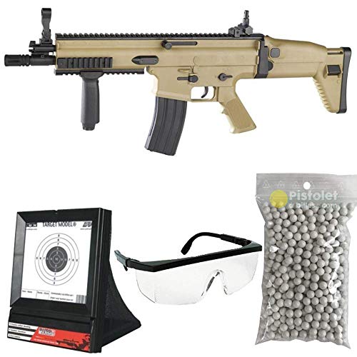 komplettes pack Airsoft-Cybergun Fn Scar L Wildnis-Feder gefedert/Spring/Aufladung Handbuch (0,5 Joule)-mit Zubehör