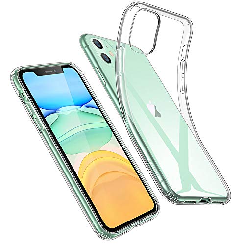 ESR Klar Silikon Entwickelt für iPhone 11 Hülle - Dünne klare weiche TPU Schutzhülle - Flexible Handyhülle mit Mikrodot-Muster und Display-Kameraschutz für iPhone 11 (2019) - Klar