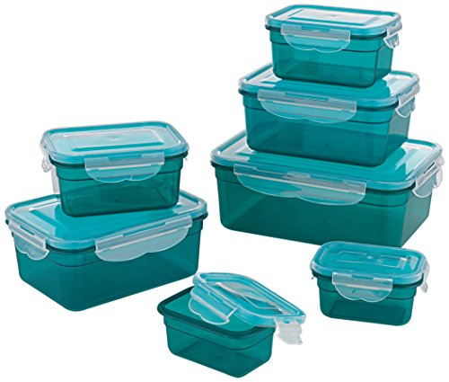 GOURMETmaxx 02914 Frischhaltedosen 'Klick-it' | Unser Bestseller! | 14 Teile | Geeignet für Mikrowelle, Gefrierschrank und Spülmaschine | Smaragd-Grün