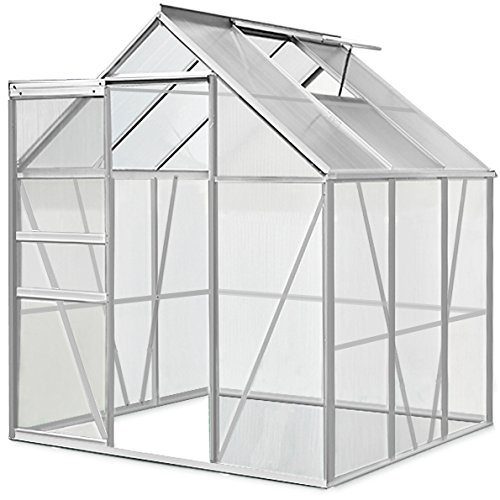 Deuba Aluminium Gewächshaus | 5,85m³ | 190x195cm | Treibhaus Gartenhaus Frühbeet Pflanzenhaus Aufzucht