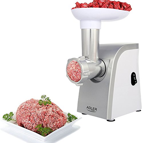 Fleischwolf 1500W | elektrische Wurstmaschine | elektrischer Fleischwolf | Wurstfüller | Zerkleinerer | 3 Lochscheiben | Wurstfüller Aufsatz | Stopfer | RE-Funktion