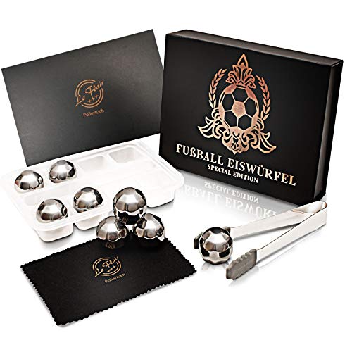 Le Flair Premium Edelstahl Eiswürfel Set -mit unglaublicher Kühlleistung- XXL Set mit 8 Whisky Steine aus Metall, Magnetbox, Zange, Einfrierbox und Poliertuch