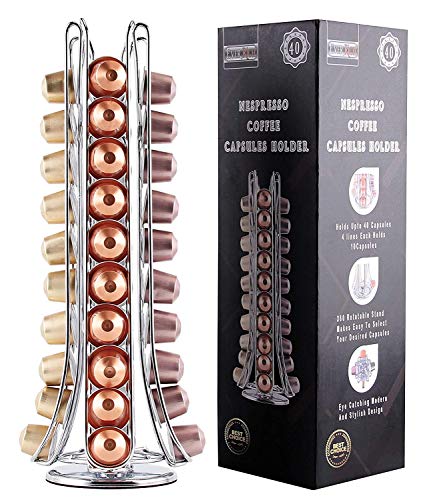 EVER RICH  Tower Nespresso Kaffeekapselhalter (Drehbares Design) 40 & 48 (40)