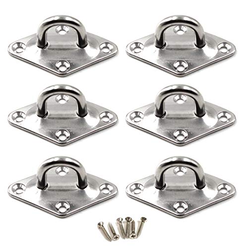 M5 Augplatte 304 Edelstahl Haken Wandmontage Haken Packung mit 6 (Schrauben enthalten)