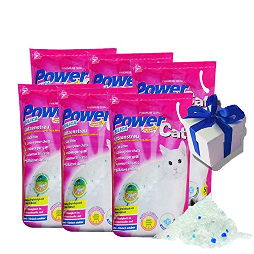 6 x 5 = 30 L Power Cat Magic Silikat Katzenstreu Powercat Streu