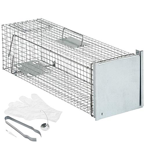 Große Marderfalle mit Viel Zubehör 80 cm I Schneller und Einfacher Fang I Wetterfeste und Robuste Falle I Lebendfallen mit 1 Eingang für Marder, Katze I Waschbärfalle Marderfallen Katzenfalle