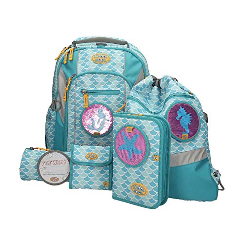 School-Mood 6-teiliges Schulranzenset Loop eco 2019 - Nachhaltig, Ergonomisch 23 Liter Füllvolumen - Verschiedene Modelle (Emily)