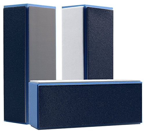 3er Set Hochglanz Polierblock Blau