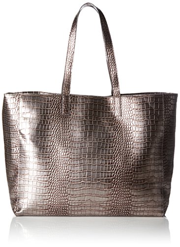 PIECES Damen Pcelana Tote, Silber (Silver Colour), 14x36x57 cm