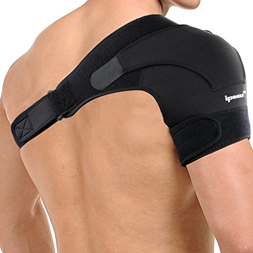 IPOW Verstellbar Schulter Unterstützung aus Neopren Schulter Bandage Gurt Schulterschutz für Sportverletzungen Schulter Schmerzlinderung Unisex passt links oder rechts Schulter Size M