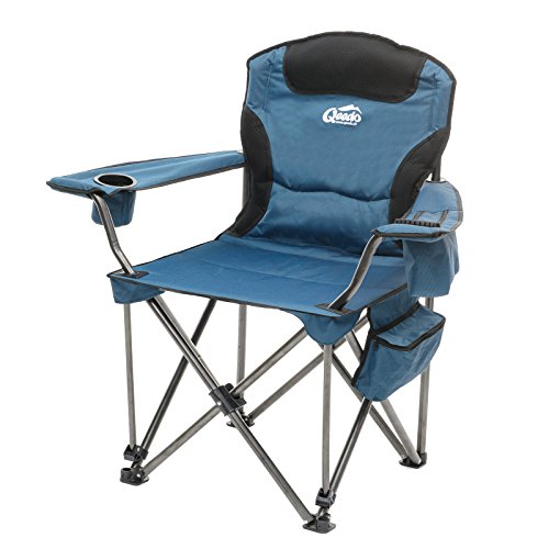 Camping-Stuhl XXL Qeedo Johnny Jumbo bis 250 kg, Klappstuhl mit Getränkehalter, Festivalstuhl - blau