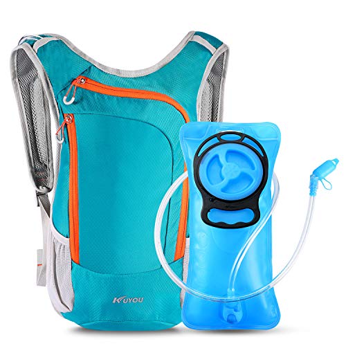 Kuyou Trinkrucksack, Trinkrucksack mit 2L Trinkblase Leichte Isolierung Trinkrucksack zum Laufen Wandern Reiten Camping Radfahren Klettern Passt Männer & Frauen