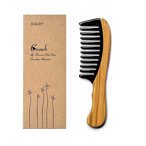Sandelholz Horn Kamm Handgefertigter hochwertiger Natur Sandelholz Horn Kamm (breite Zähne)