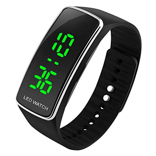 Kinder Digital Uhren, Jungen Mädchen 3 Bars Wasserdicht Outdoor Sport Uhren, Jugendliche Kinder die Electronic Digitaluhren Sport Armbanduhr mit LED Hintergrundbeleuchtung - Schwarz von UEOTO