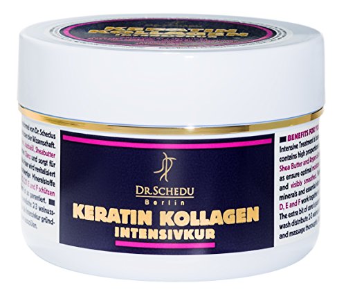 Dr. Schedu Berlin Keratin Kollagen Intensivkur 200ml, mit Arganöl, Jojobaöl, Sheabutter, und Aloe Vera, 100% silikonfrei & tierversuchsfrei