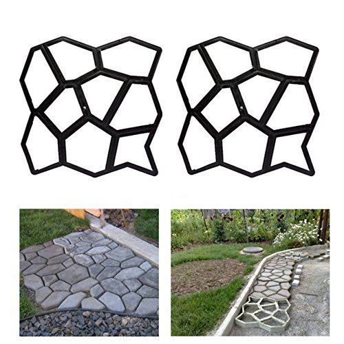 HG 2X D.I.Y Pflasterform Gehweg Betonpflaster Gießform Garten Schablone mit 9 Kammer 43 x 43 x 4cm