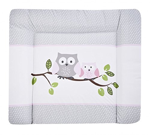Julius Zöllner Wickelauflageauflage Softy, 75x85 cm, Kleine Eulen rosa