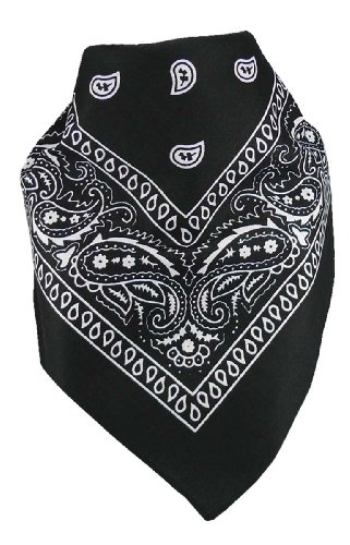 Harrys-Collection Bandana Bindetuch 100% Baumwolle 1 er 6 er oder 12 er Pack!, Farbe:schwarz