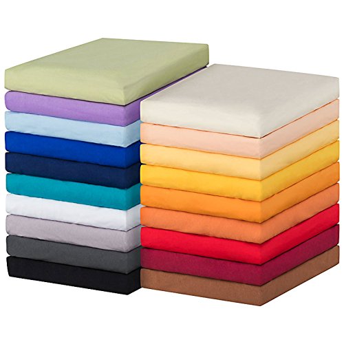 MOON-Luxury Spannbettlaken Spannbetttuch Jersey Stretch 230g/m² für Wasserbetten, Boxspringbetten und herkömmliche Matratzen (anthrazit, 180x200 - 200x220)