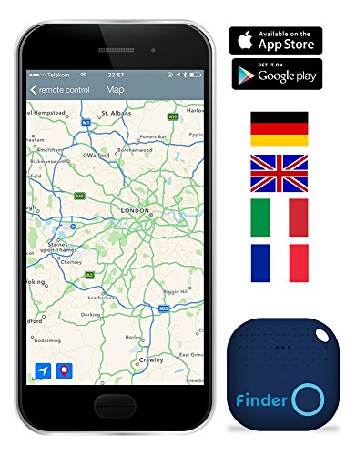 Musegear Schlüsselfinder mit Bluetooth App I Keyfinder laut für Handy in blau I GPS Ortung / Kopplung I Version 2 I Schlüssel finden