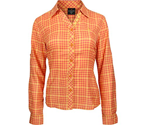Bergson Damen Funktionsbluse ROSALI, Crystal Blue/Blue Grotto Check [3526], 38 - Damen