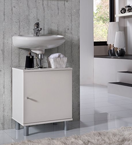 VCM Bad Unterschrank Waschtisch Waschbecken Badschrank Regal 'Wento' 55x45x32 Badezimmer Schrank Weiß