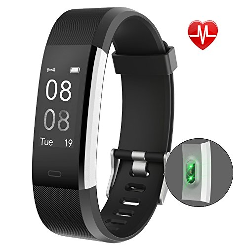 YAMAY Fitness Armband Uhr mit Pulsmesser,Wasserdicht IP67 Fitness Tracker Aktivitätstracker Pulsuhren Bluetooth Smart ArmbandUhr Schrittzähler mit Schlafmonitor Kalorienzähler Vibrationsalarm Anruf SMS Whatsapp Beachten kompatibel mit iPhone Android Handy