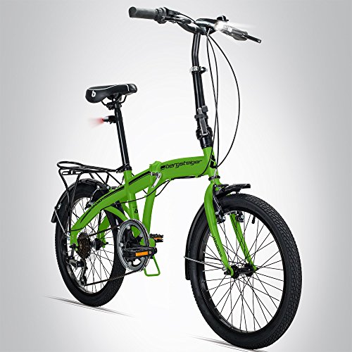 Bergsteiger Windsor 20 Zoll Faltrad, Klapprad, Shimano 6 Gang-Schaltung, LED Batterie-Licht, Quick-Fold-System, Klappfahrrad
