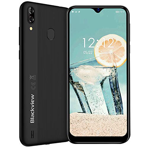 Blackview A60 Pro (2019) 4G Smartphone ohne Vertrag 6,1 Zoll Android 9.0 3GB RAM + 16GB ROM, 256GB erweiterbar 4080mAh Akku 8MP+5MP Dual Kamera Dual SIM Handy - Face/Fingerabdrucksensor -Schwarz