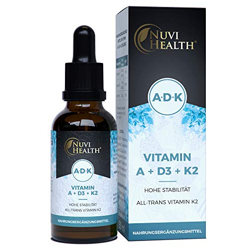 Vitamin A + D3 + K2-50 ML = 1700 Tropfen - Einführungspreis - Vitamin Komplex: VitaMK7 von Gnosis +99% All Trans + hoch bioverfügbares Vitamin D3 (1000 IE) + Vitamin A Retinol - Flüssig