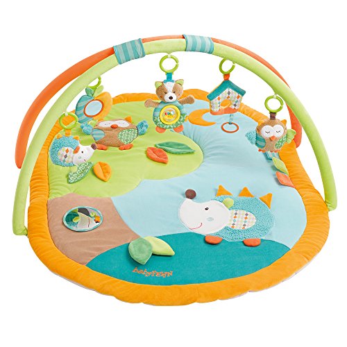 Fehn 071559 3-D-Activity-Decke Sleeping Forest / Spielbogen mit 5 abnehmbaren Spielzeugen für Babys Spiel & Spaß von Geburt an / Maße: 80x105cm