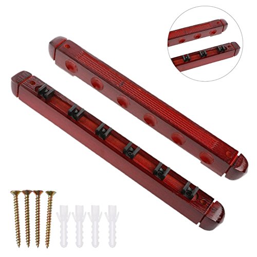 Billard Queue Wandhalterung Wandhalter Queue-Halter Rack Für Cues Aus Holz Für Billardtisch Snooker Halterung Für 6 Queues, 1 Stück