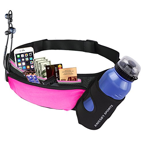 Guzack Sport Gürteltasche Hüfttasche Bauchtasche für Trinkflasche, Pockets Waistpacks Outdoors für iPhone X/iPhone 8/8 Plus/Samsung Galaxy S9/S8 bis zu 6,5 Zoll, für Fitness Ausgeführt Radfahren Wandern Walking