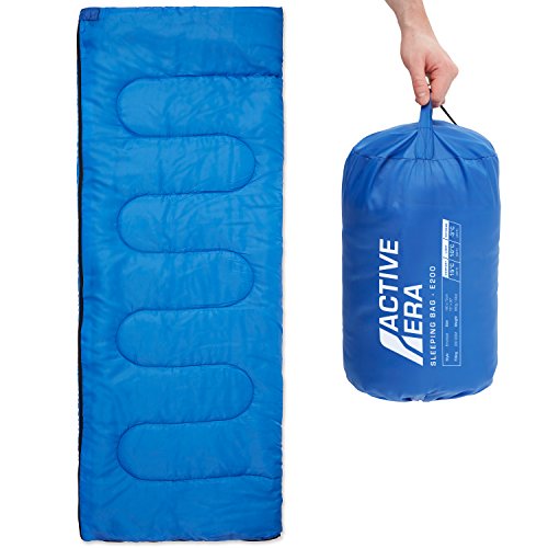 Premium-Deckenschlafsack, leicht Schlafsack mit Reißverschluss Indoor und Outdoor Camping Schlafsack für Erwachsene und Kinder Leichter Sommer-Blau