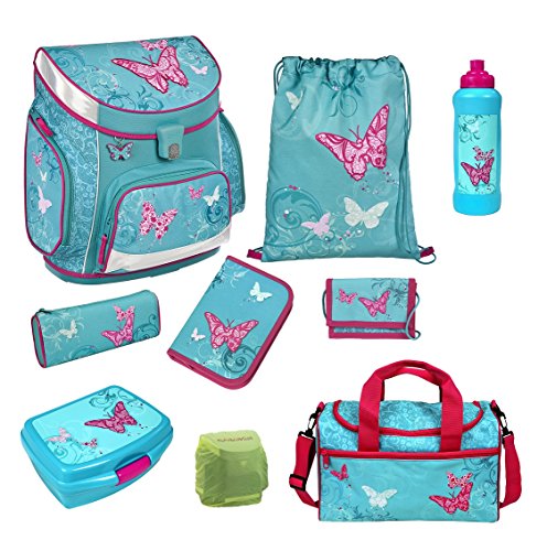 Scooli Butterfly Schulranzen Set 9tlg. Campus Up mit Sporttasche Schmetterling BUKR8252