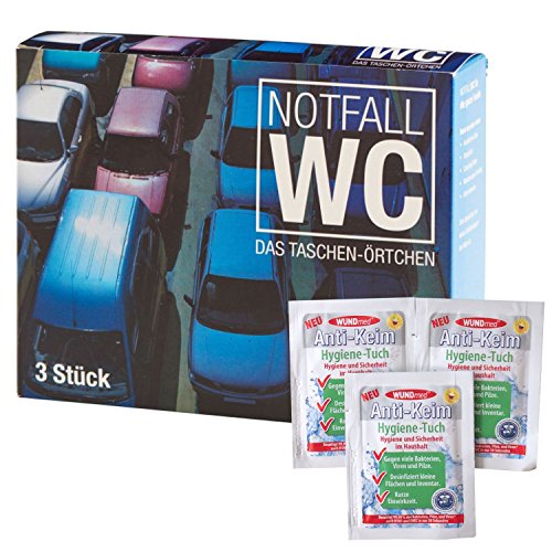 Ecosharkz Notfall-WC Bundle für Damen und Herren für dringende kleine Bedürfnisse im Auto, im Stau, auf Großveranstaltungen oder anderswo mit Hand-Desinfektionstüchern (3 Stück)