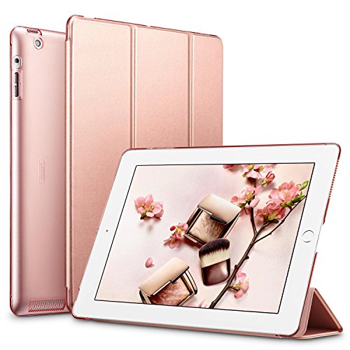 ESR Hülle kompatibel mit iPad 4 / iPad 3 / iPad 2 (9,7 Zoll), Ultra Dünnes Smart Case Cover mit Auto Schlaf-/Aufwachfunktion - Kratzfeste Schutzhülle mit PC Hardcase Backcover - Roségold
