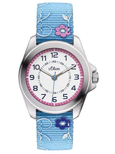 s.Oliver Mädchen-Armbanduhr Analog Quarz Textil SO-3176-LQ