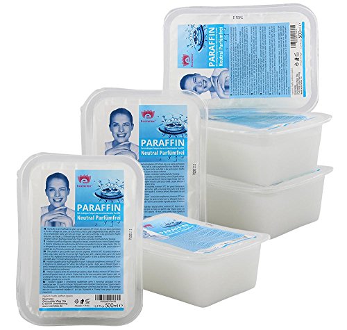 Kosmetex Paraffinwachs Neutral Parfümfrei Paraffin, Natural Paraffinbad mit niedrigeren Schmelzpunkt, 6x 500ml Neutral