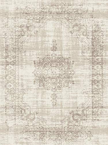 LIFA LIVING Vintage Teppich | im schönen Vintage Muster | für Wohnzimmer und Schlafzimmer | Farb und Größen Variationen | (Creme, 160 x 230 cm)