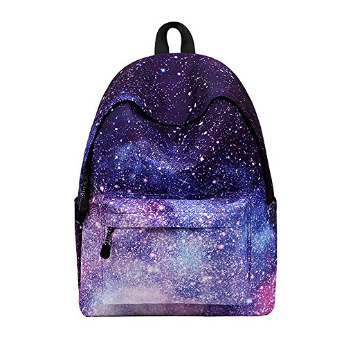 WAWJ Schulranzen Beiläufig Schulrucksack Mädchen Teenager Galaxy Print Damen Backpack Rucksäcke College Schulrucksack Daypacks