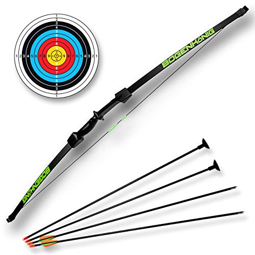Bogenkönig Pfeil und Bogen Set Jugendbogen Kinderbogen Recurve Zielscheibe 15lbs Kinder Pfeilbogen Anfänger Jugendliche