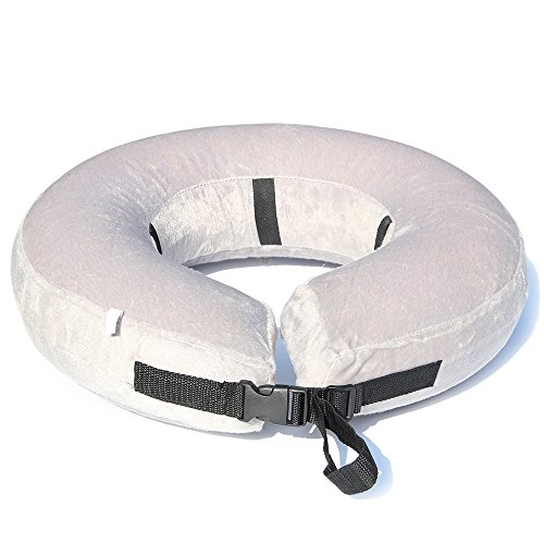 AMZTM Aufblasbares Haustier Wiederherstellung E-Collar - Weiches Schutzhalsband für Hunde (L, Grau)