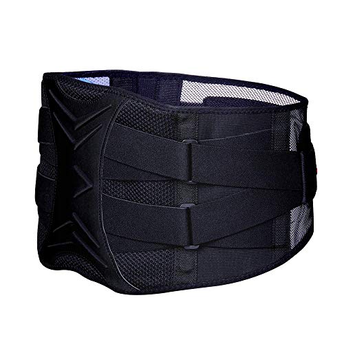 ZHIJING Rückenbandage mit Stützstreben und Verstellbare Zuggurte und atmungsaktiver Nylonstoff ideal für Arbeitsschutz entlastet die Rückenmuskulatur und zur Haltungskorrektur (L/XL 81-98cm)