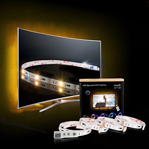 LED Strip,TV Hintergrundbeleuchtung 2M/6.56ft USB LED Streifen Für 40 bis 60 HDTV RGB LED TV Beleuchtung mit 24keys Remote,LED Fernseher Beleuchtung